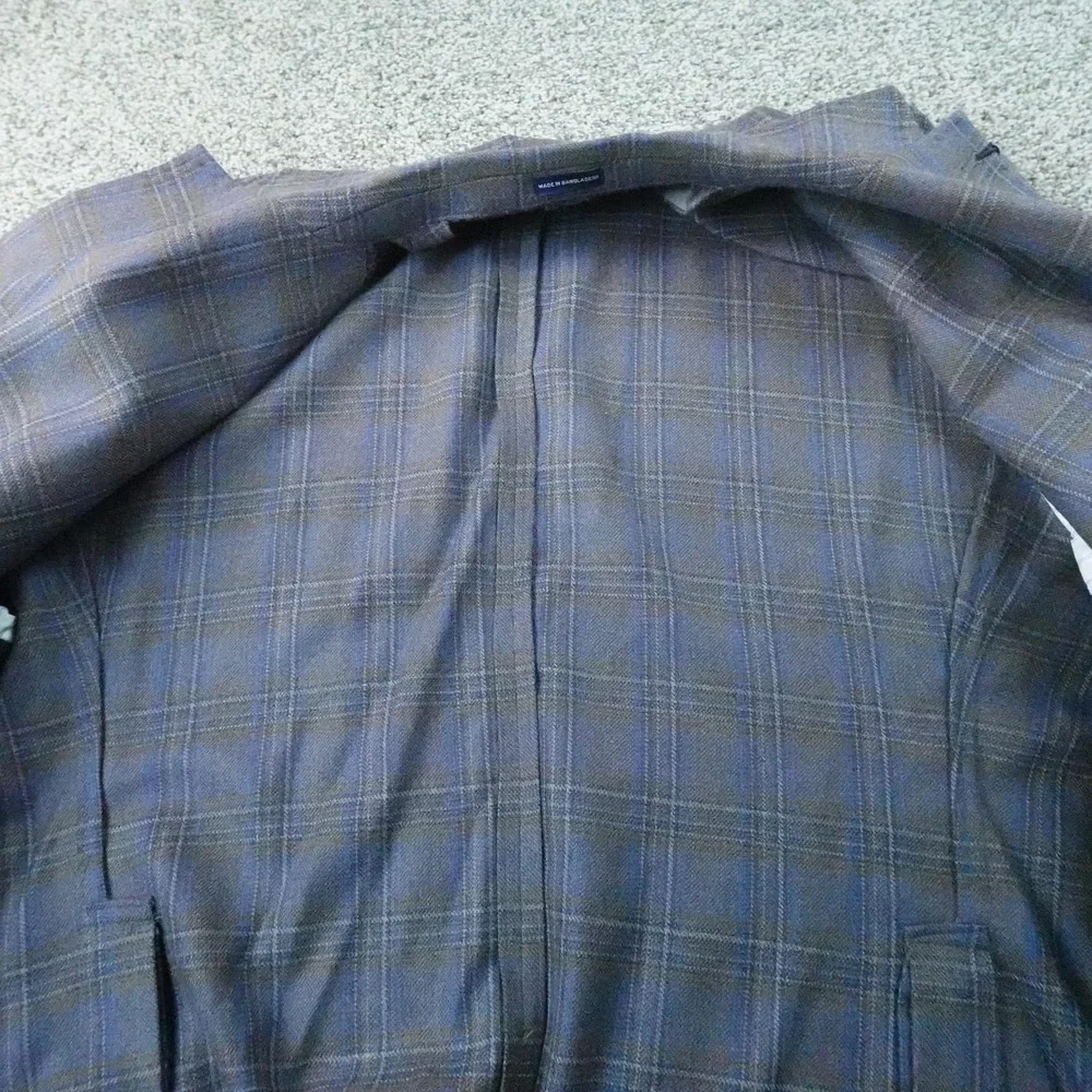 NEW Stafford Blazer Mens 54S Gray Plaid Wool Unstructured Sport Coat Suit Jacket